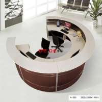 Modern Office Counter Reception Table Design Half-Round Front Desk for Two People