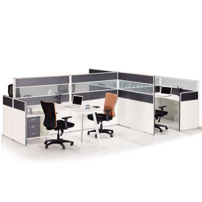 aluminum profile wall partition modular pentagon workstation furniture in office